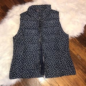 TOMMY | Navy/ White Polka-Dot Puffy Vest